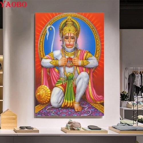 5D Home Decor Diamond Painting Hanuman God Religion Diamond Mosaic Sale Rhinestones Pictures Diamond Embroidery Full Display