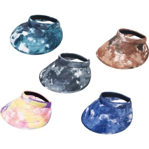 Women Men Empty Top Hat Wide Brim Sports Cap Casual Topless Colorful Sun Visor Hat for Seashore Camping Daily Accessory