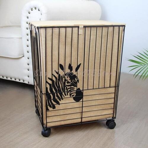 Ins Nordic Wrought Iron Laundry Basket Household Extra Large Laundry Basket Storage Basket With Lid Can Be Waterproof