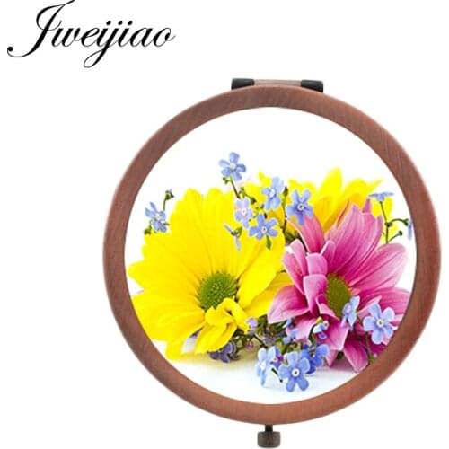 Youhaken colorful flowers Makeup mirrors Lotus photo DIY Decoration Round Folding Makeup mirrors FL01