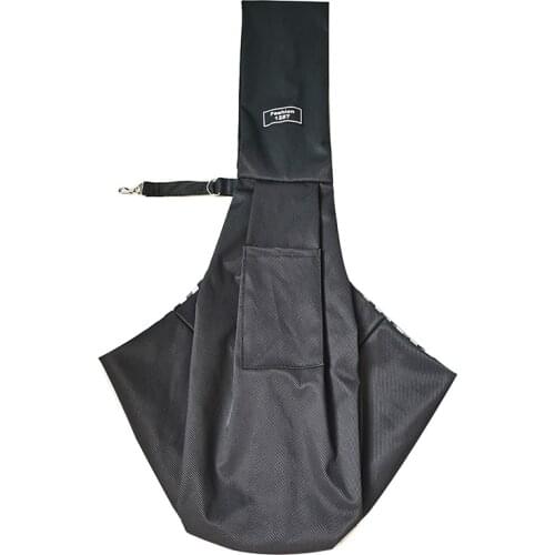Summer Black Waterproof Small Dog Cat Sling Carrier Bag Travel Tote Hands-Free Pouch Handbag With Cell Phone Pocket