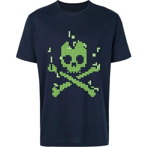 Halloween Men T-shirts Death Game Skull Tshirt Print Graphic Tee Shirt Geometric Casual Tops Short Sleeve Streetwear For Guys