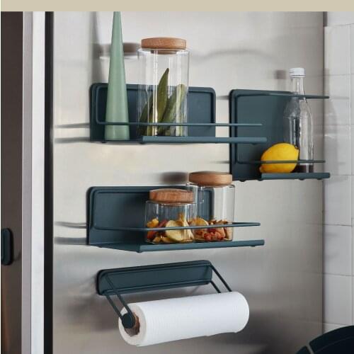 Wall Stainless Steel Hanging Storage Rack Kitchen Storage Refridgerator Magnets Nordic and Japanese Style Hook Suit