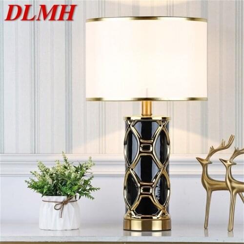 DLMH Table Lamps Desk Luxury Contemporary Fabric Light Decorative For Home Bedside Bedroom