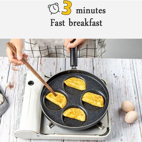 Non-stick small pan hamburger breakfast pot four hole fried egg pan Fried egg mold egg dumpling special poached