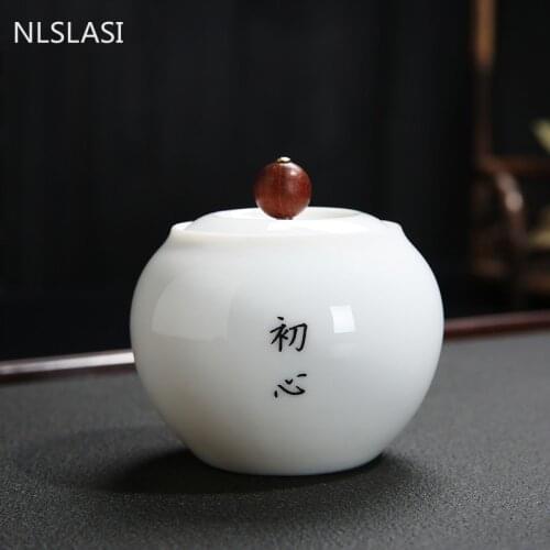 NLSLASI Tea Pot Pu'er Oolong Tea China Porcelain Ceramic Pot Tea Pot White Porcelain Tea Food Seal Storage Tank Portable