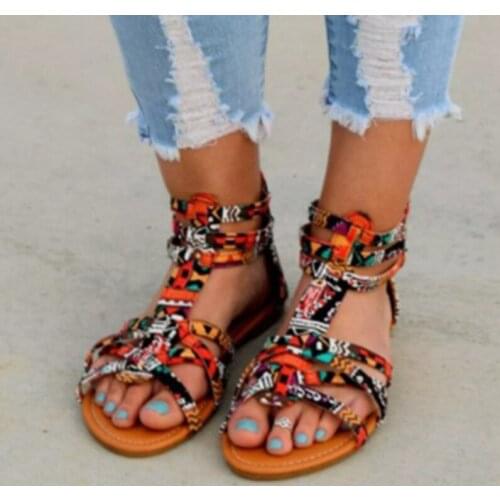 2020 Fashion New Women Summer Women Shoes Bohemia Gladiator Beach Flat Casual Leisure Female Ladies Sandals