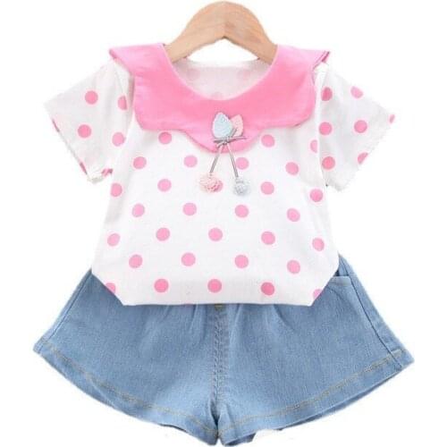 New Baby Girls Clothing Outfits Summer Fashion Infant Cute T-shirt Shorts 2pc/SetsKids Cotton Clothes Casual Sports Tracksuits
