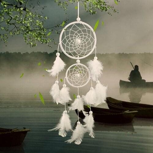 New Dream Catcher Feather Weaving Crafts Dream Catcher Aerial Charm Creative Dream Catcher Wind Chimes Home Room Decorations
