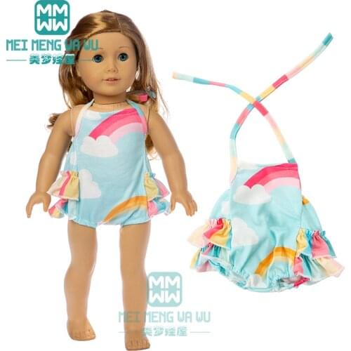 Clothes for doll fit 45cm American doll accessories fashion lace swimsuit, home clothes suit