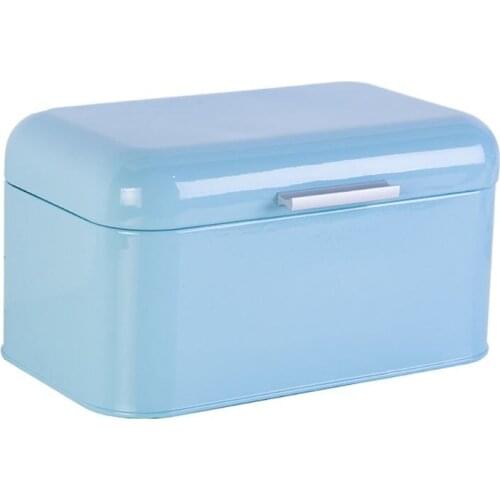 Solid Color Retro Metal Bread Bin Box Kitchen Storage Container for Loaves Chips Snacks Food Dropship
