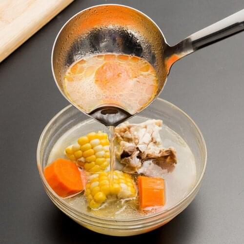 Spoon Filter Hole Design Soup Oil Separator Stainless Steel Insulated Handle Ladle Tableware for Kitchen