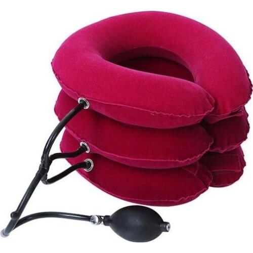 Portable Inflatable Neck Tractor 3-Hose Retractor Relieve Cervical Pain Full-round Neck Cervical Traction Device Home Use