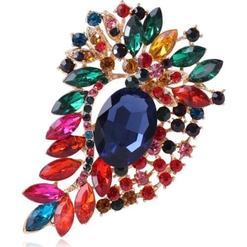 Cross-border sales fashion temperament of large crystal brooch joker clothing accessories brooch brooches spot