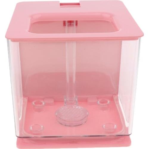 Self Cleaning Plastic Fish Tank Desktop Aquarium Betta Fishbowl Office Home Decor