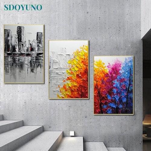 SDOYUNO 3Pcs 40x50cm Painting By Numbers For Adult Scenery DIY Frameless Paint By Numbers On Canvas Handpainted Home Decor