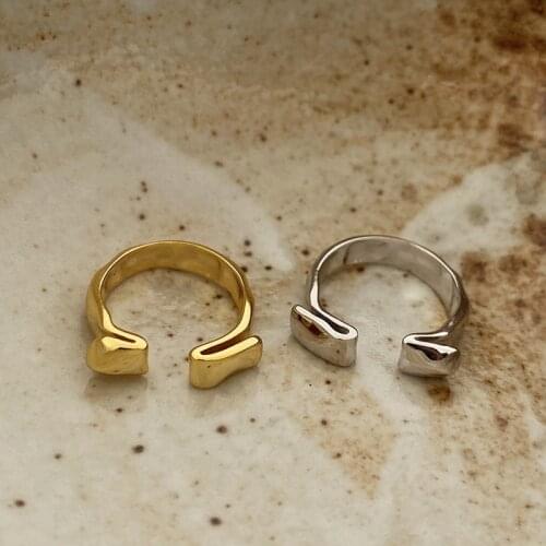 Silvology 925 Sterling Silver Glossy Origami Rings for Women Irregular Japan Korea Minimalist Rings Ladies 2021 Designer Jewelry