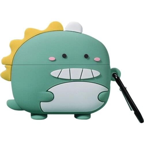 Cute Dinosaur Anti-fall Dust-proof Protective Cover Silicone Case for Honor Earbuds X1 TWS Wireless Earphone