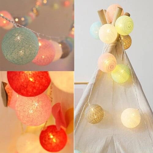 3M Romote LED Cotton Ball Garland Fairy Lights String Christmas Xmas Outdoor Holiday Wedding Party Baby Bed Lamp Decoration
