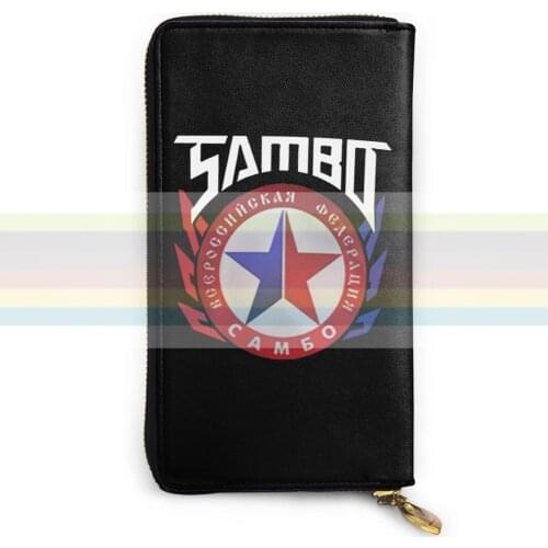 Russian Wrestling Sambo Federation New mens and womens smart leather wallet credit card bank card bag. Long mobile wallet