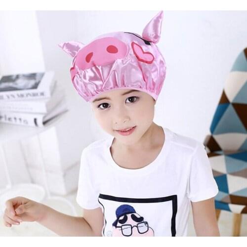 Waterproof Shower Cap Cute Ear Shower Hat Thicken Elastic Bath Hat Bathing Cap For Women Hair Salon Bathroom Products