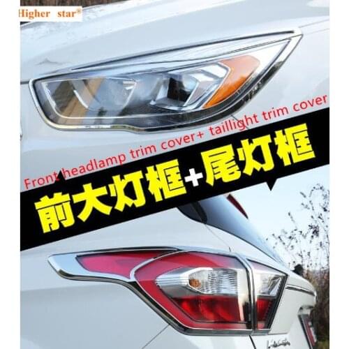 Higher star 2pcs car front headlamp decoration trim cover frame+4pcs taillight decoration trim frame For Ford escape/kuga 2017
