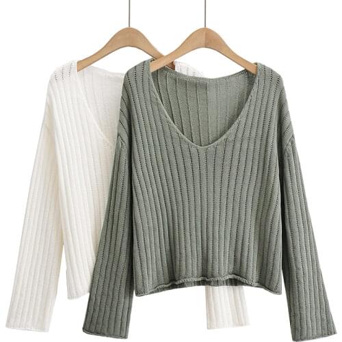 Za New Women Spring Autumn Long Sleeve Ladies Sweater Stitching V Neck Cardigans Loose Soft Handfeel Knit Chic Tops