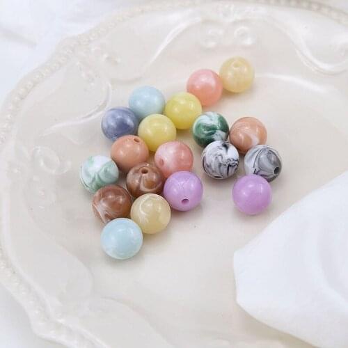 10pcs 2020 Korean Vintage Blooming perforated Resin Beads Earrings for Women Hair Rope Hair Accessories Diy Jewelry Wholesale