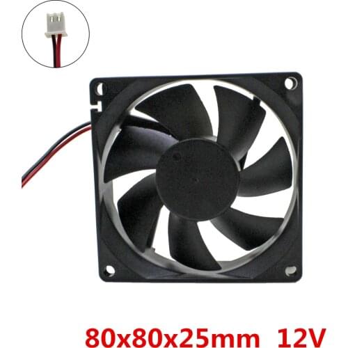 10pcs/lot 80x80x25mm 8025 fans cooling DC 12V Brushless 8cm Fan cooler radiator