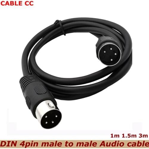 100cm 300cm DIN 4-pin Male to 4pin male Audio and Video Cable S-terminal Midi 4-pin for Keyboards and Medical Equipment