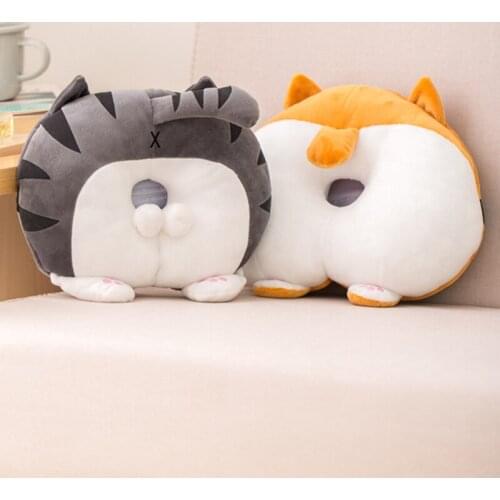 30cm Creative Cartoon Animal Ass Tissue Box Plush Cat Shiba Inu Dog Butt Napkin Case Cute Paper Box For Desk Car Home Decor