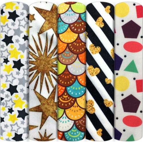 50*150cm Love Star Double Brushed Poly Knit Stretch Cotton Sewing Quilting Fabrics Needlework Material DIY Handmade Cloth,c15273