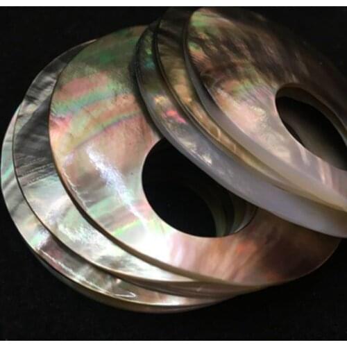 65MM 6Pcs 100% Natural Black Shell Round Style Jewellery Earring Charms Pendants Jewelry Accessories Findings