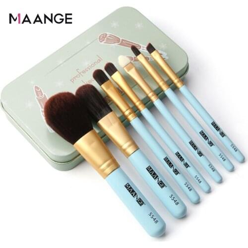 7 Iron Box Makeup Brush Portable Eyeshadow Brush Set Foreign Trade Hot Makeup Tools
