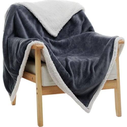AB Blanket For Beds Throw Thick Wool Fleece Faux Fur Baby Blanket Bedding Home Wool Plush Velvet Sheep Flannel Blankets D30