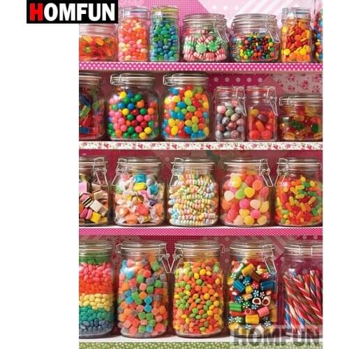 HOMFUN Diy 5d Diamond Painting "Colored candy" Cross Stitch Square Round Diamond Embroidery Handwork Rhinestone Art A07727