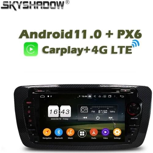 Wireless Carplay PX6 Android 10 4G+ 64G Car DVD Player GPS RDS Radio wifi Bluetooth 5.0 For SEAT IBIZA 2009 2010 2011 2012 2013
