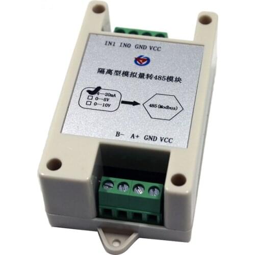 Free Shipping 1pc High precision Analog to RS485 Module input 4-20mA\0-5V\0-10V To output 485 modbus module 12 bit AD