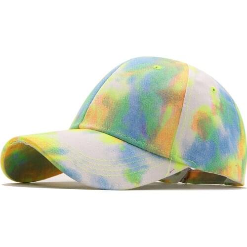 New Fashion Women Tie Dye Cap Multicolor Irregular Print Baseball Cap Female Outdoor Streetwear Summer Caps Hats