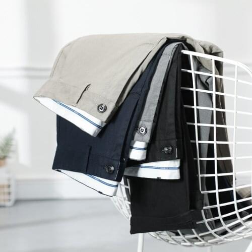 Classic Style Summer New Mens Thin Linen Casual Pants Business Fashion Loose and Straight Stretch Brand Trousers