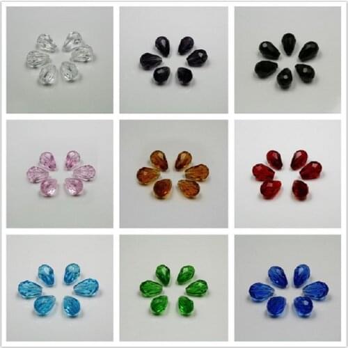 Hot sale 10pcs/lot 11x8mm Crystal Glass Faceted Beads Teardrop Waterdrop Bead For Women DIY Bracelets Bangles Jewelry Making