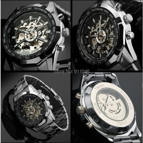 High Quality Steel Watch Hot Sale Men Mechanical Watches 50pcs/lot DHL Free Shipping Wholesale