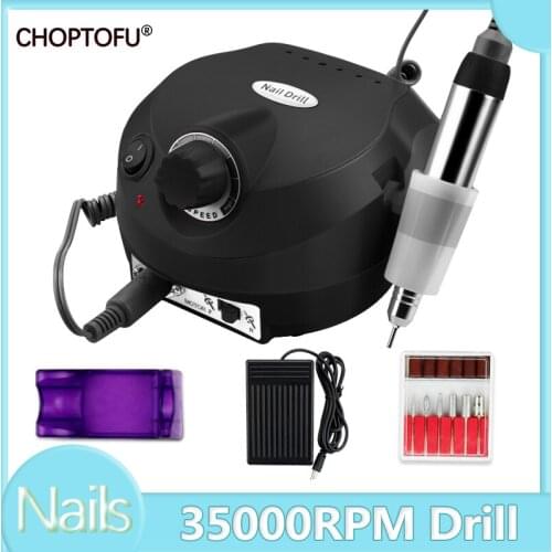 5Colors Electric Nail Polisher 35000RPM Micromotor Nail Drill 32W Nail Drill Machine Milling Cutter Nail File Drill Bit Tool Kit