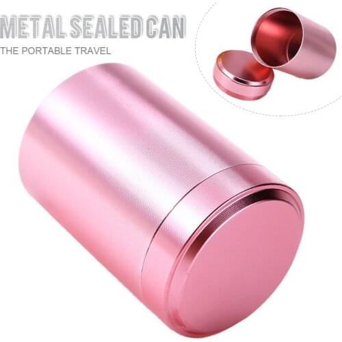 Airtight Smell Proof Metal Herb Can Portable Travel Tea Stash Jar Container Aluminum Herb Stash Metal Sealed Can Tea Jar Storage