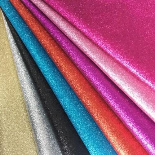 Hot sale synthetic PU fine glitter leather fabrics material 10 yard per bundle