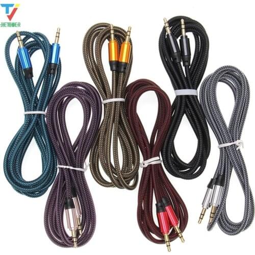 1.8m Jack Aux Cable 3.5 Mm To 3.5mm Audio Cable Male To Male Kabel Gold Plug Car Aux Cord for Iphone Samsung Xiaomi 300pcs/lot