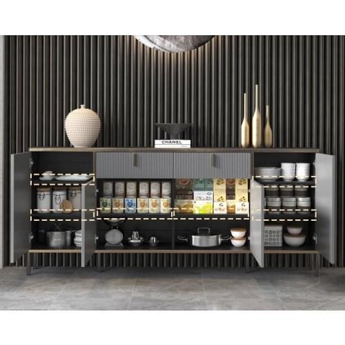 Rock board ultra-thin dining side cabinet solid wood integrated wall household 25cm modern simple living room storage wine cabin