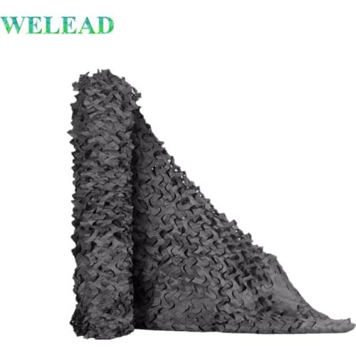 WELEAD Black 2M Camouflage Net Military Reinforced Camo Netiting Hiding Mesh Awning Cover Roof Tent 2x7 2x8 2x9 2x6 2x5 2X4 2X2