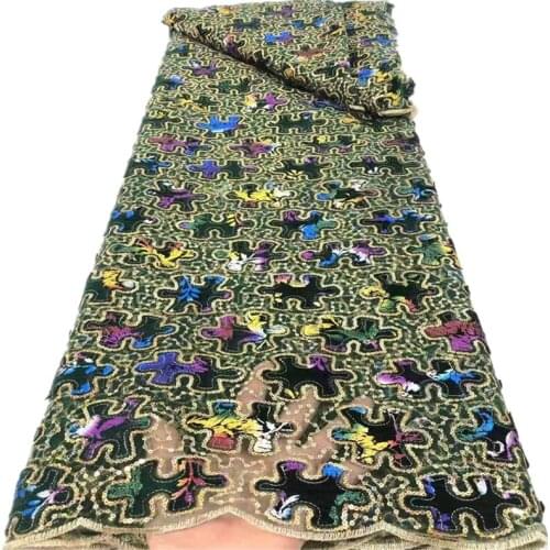 SJ Lace 2021 High Quality African Lace Fabric Organza French Net Embroidery Sequins Tulle Lace Fabric For Nigerian Party r6-22