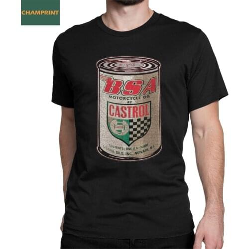 Mens BSA Castrol T Shirts Motor Oil Pure Cotton Clothes Vintage Short Sleeve Crew Neck Tees Gift Idea T-Shirts